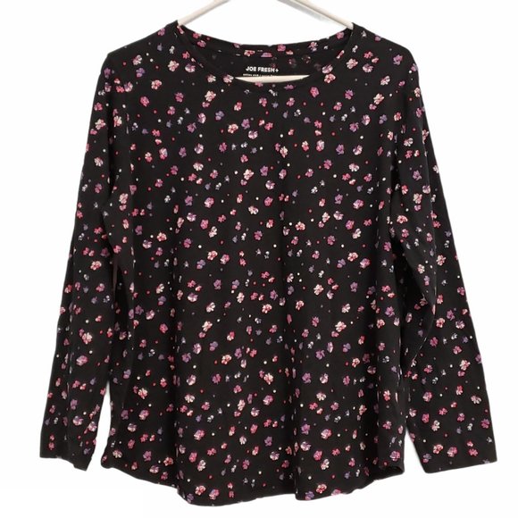 Joe Fresh Cotton Floral Long Sleeve Tee 1X - Picture 2 of 11